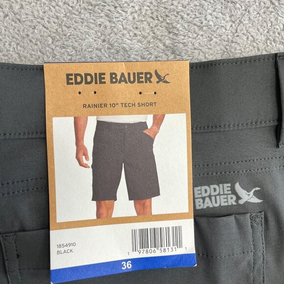 NEW Eddie Bauer Rainier 10” Tech Shorts Men’s 36 Cargo Outdoor Black J164 - Picture 4 of 7